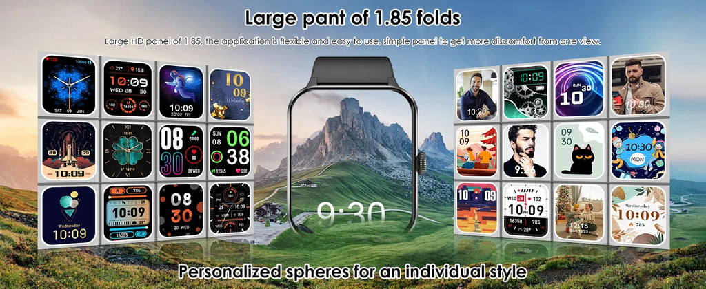 IOWODO Smart Watch for Women 1.85” Full Touch HD Smartwatch Bluetooth Calling Fitness Tracking Watch with Voice Assistant