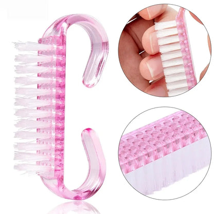 1/5/10/60Pcs Plastic Nail Brushes Mix Color Nail Hand Scrubbing Cleaning Brush Dust Cleaner Nail Art Manicure Soft Remover Tools