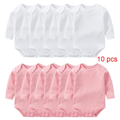 10 pcs Wholesale in Bulk Newborn Toddlers Baby Bodysuits Long Sleeved Body Jumper Romper Onesies Growings Jumpsuit Grows Bodies