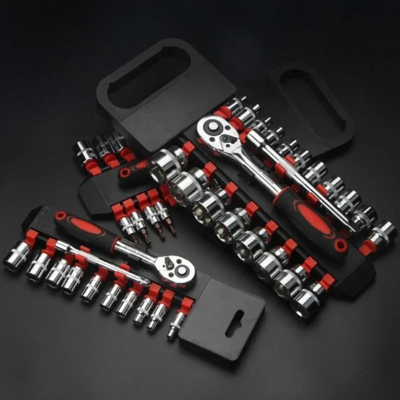 1/4" Ratchet Socket Wrench Set Drive Sockets Set Extension Rod Multi-function Ratchet Spanner Car Motorcycle Repair Hand Tool