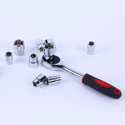 1/4" Ratchet Socket Wrench Set Drive Sockets Set Extension Rod Multi-function Ratchet Spanner Car Motorcycle Repair Hand Tool