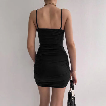 Sexy Spaghetti Strap Bodycon Dress for Women Slim Fit