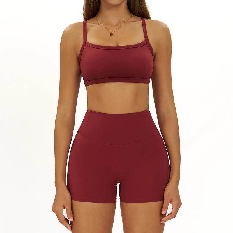 2 Pieces Women's Tracksuit Seamless Yoga Set Workout Outfit Sportswear Gym Clothing High Waist Leggings Fitness Bra Sports Suits