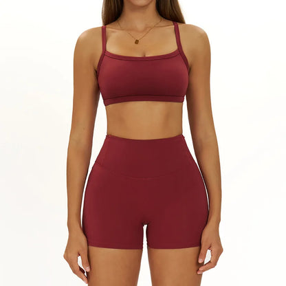 2 Pieces Women's Tracksuit Seamless Yoga Set Workout Outfit Sportswear Gym Clothing High Waist Leggings Fitness Bra Sports Suits