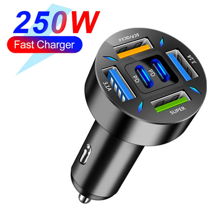 250W QC3.0 Car Charger Fast Charging for Families and Techies