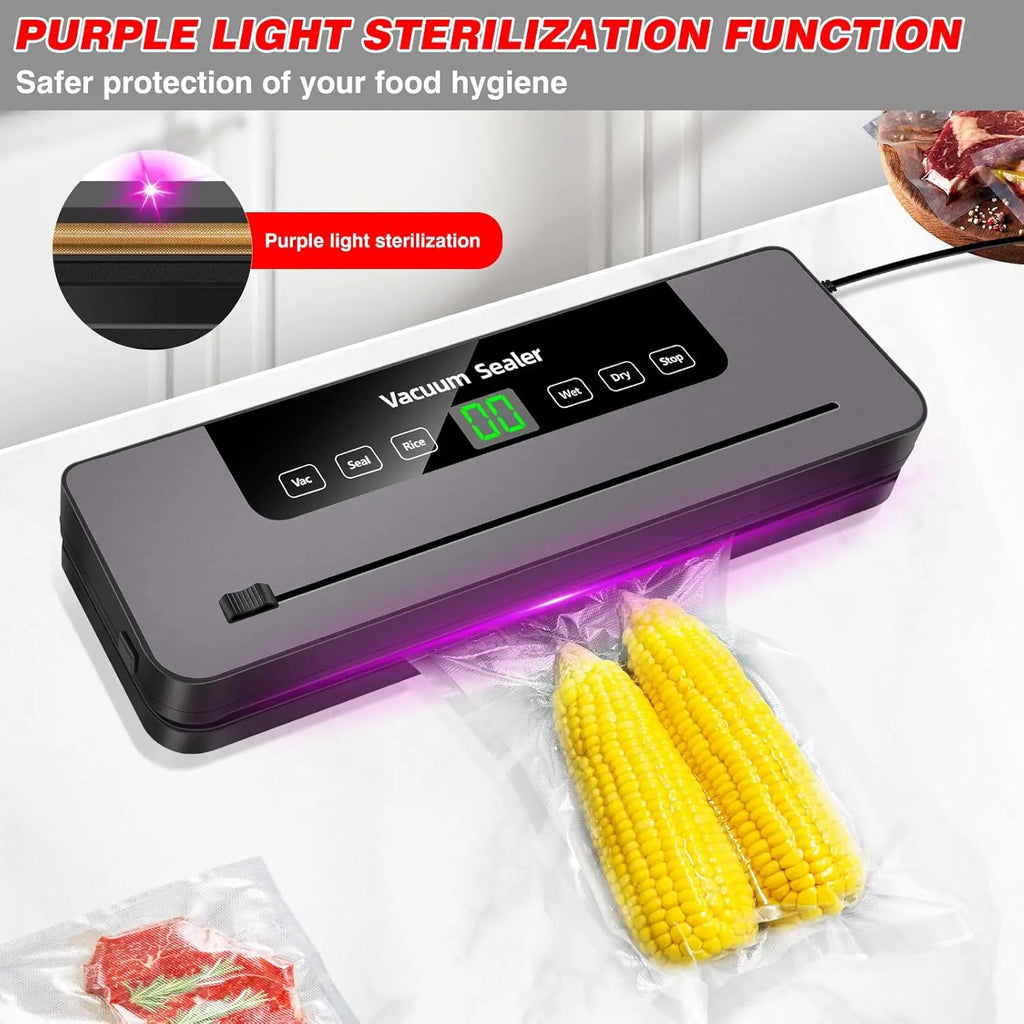 Vacuum Sealer Machine for Dry/Wet Food Vacuum Sealer with 30cm Seam ＆ Built-in Cutter for High-Speed Continuous Working, Easy Op