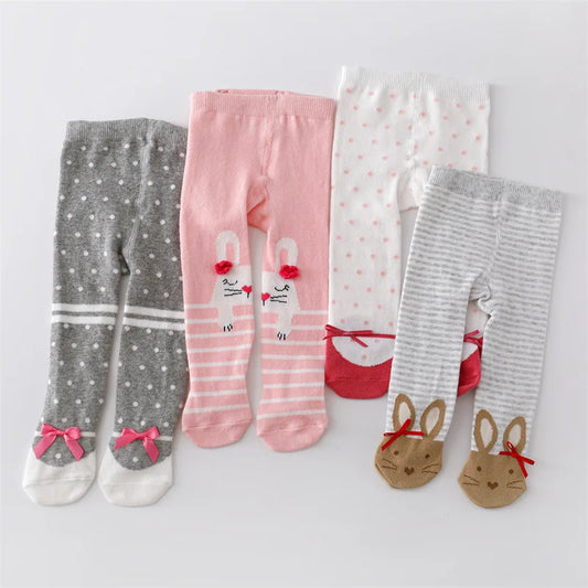 0-12M Newborn Baby Girls Tights Knitted Stockings for Girls Cotton Print Infant Tights For Girls Casual Toddler Pantyhose Spring