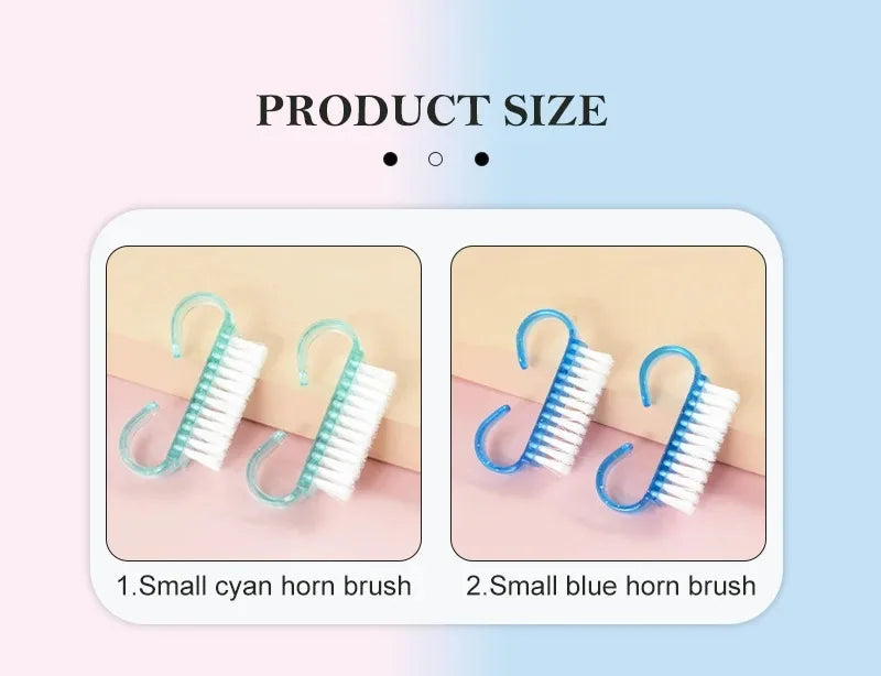 1/5/10/60Pcs Plastic Nail Brushes Mix Color Nail Hand Scrubbing Cleaning Brush Dust Cleaner Nail Art Manicure Soft Remover Tools