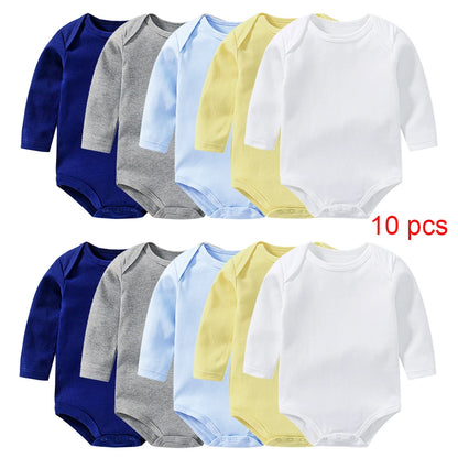 10 pcs Wholesale in Bulk Newborn Toddlers Baby Bodysuits Long Sleeved Body Jumper Romper Onesies Growings Jumpsuit Grows Bodies