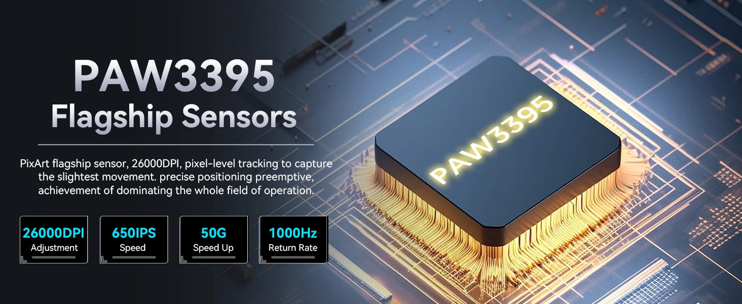 ATTACK SHARK X3 Wireless Gaming Mouse,49g Ergonomic PC Mouse,Triple Modes PAW3395 26K DPI Optical Sensor,Programmable Buttons