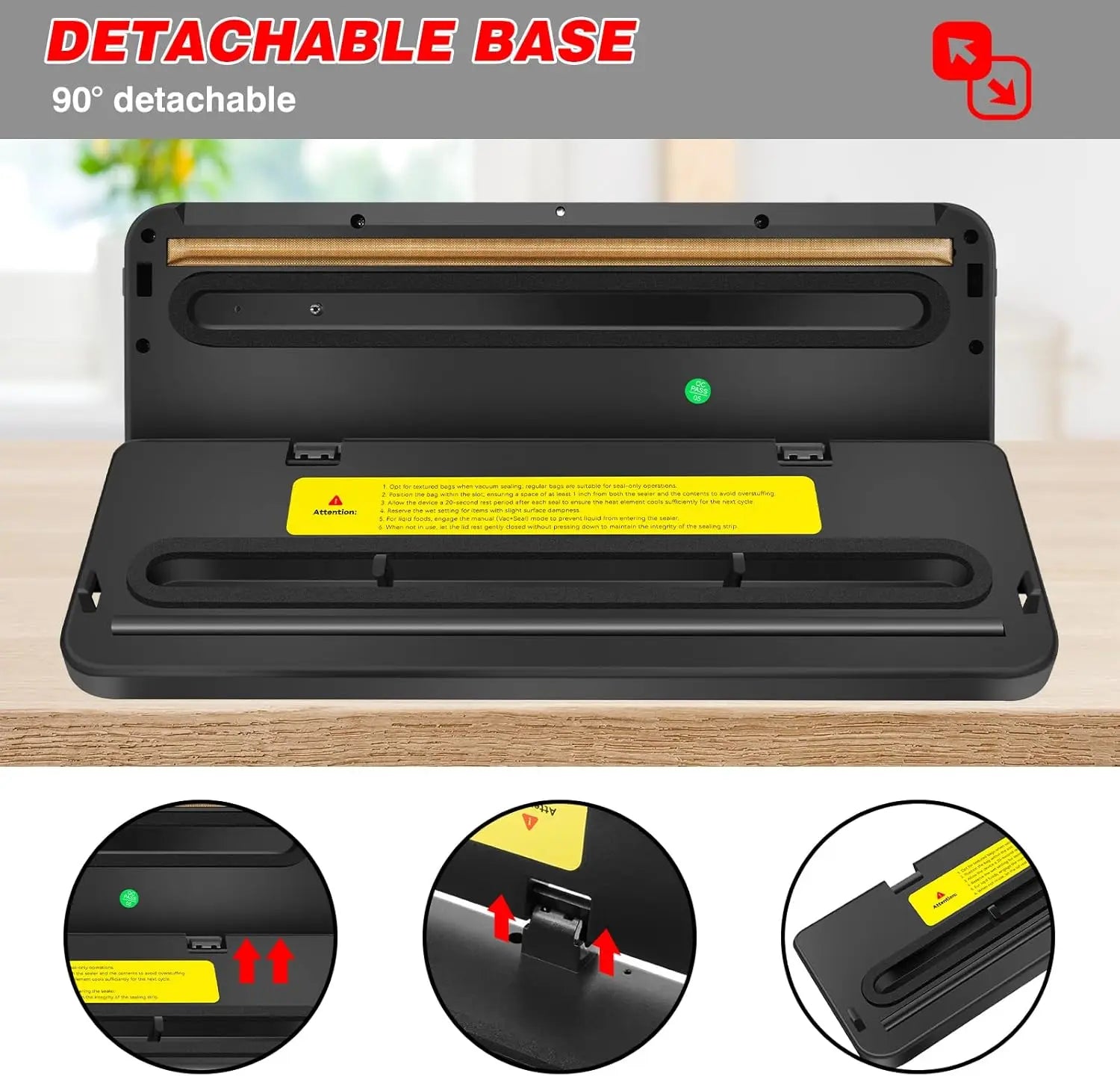 Vacuum Sealer Machine for Dry/Wet Food Vacuum Sealer with 30cm Seam ＆ Built-in Cutter for High-Speed Continuous Working, Easy Op