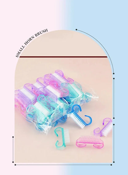 1/5/10/60Pcs Plastic Nail Brushes Mix Color Nail Hand Scrubbing Cleaning Brush Dust Cleaner Nail Art Manicure Soft Remover Tools