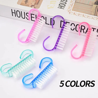1/5/10/60Pcs Plastic Nail Brushes Mix Color Nail Hand Scrubbing Cleaning Brush Dust Cleaner Nail Art Manicure Soft Remover Tools