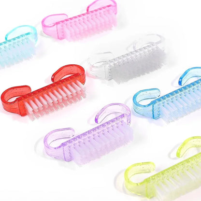 1/5/10/60Pcs Plastic Nail Brushes Mix Color Nail Hand Scrubbing Cleaning Brush Dust Cleaner Nail Art Manicure Soft Remover Tools