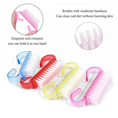 1/5/10/60Pcs Plastic Nail Brushes Mix Color Nail Hand Scrubbing Cleaning Brush Dust Cleaner Nail Art Manicure Soft Remover Tools