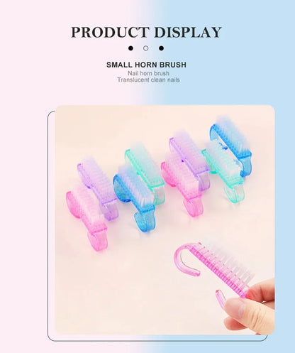 1/5/10/60Pcs Plastic Nail Brushes Mix Color Nail Hand Scrubbing Cleaning Brush Dust Cleaner Nail Art Manicure Soft Remover Tools