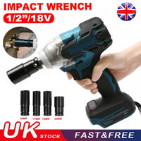 18V Cordless Electric Screwdriver Speed Brushless Impact Wrench Rechargable Drill Driver LED Light For Makita Battery With Socke