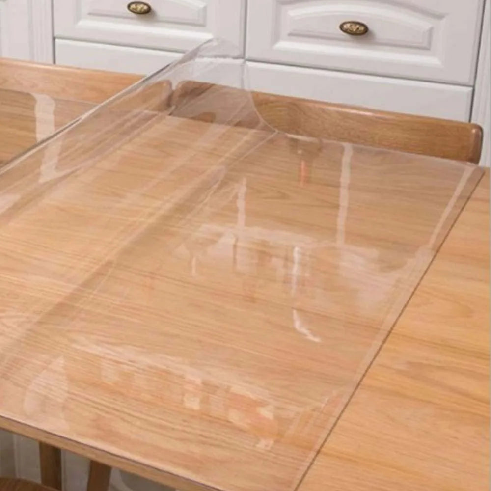 1pcs Soft Glass Table Mat 2mm PVC Transparent Tablecloth Waterproof Rectangular Table Cover Pad Kitchen Oil-Proof Table Mat