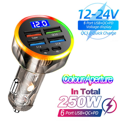 250W QC3.0 Car Charger Fast Charging for Families and Techies