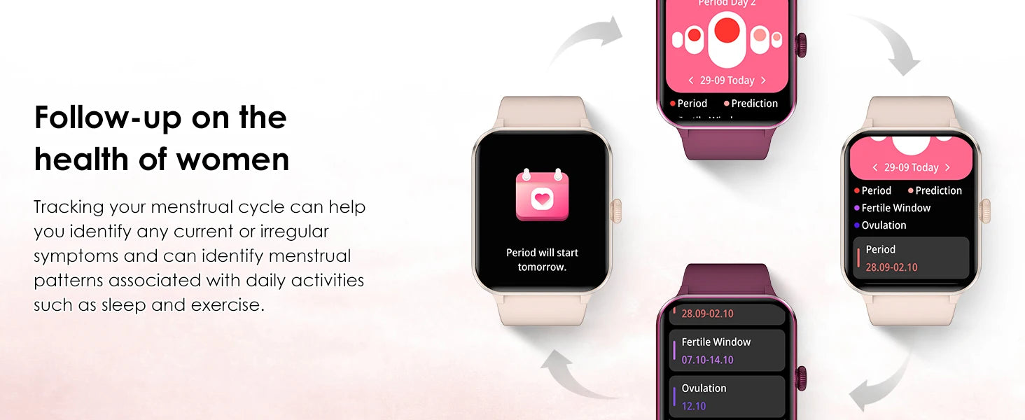 IOWODO Smart Watch for Women 1.85” Full Touch HD Smartwatch Bluetooth Calling Fitness Tracking Watch with Voice Assistant