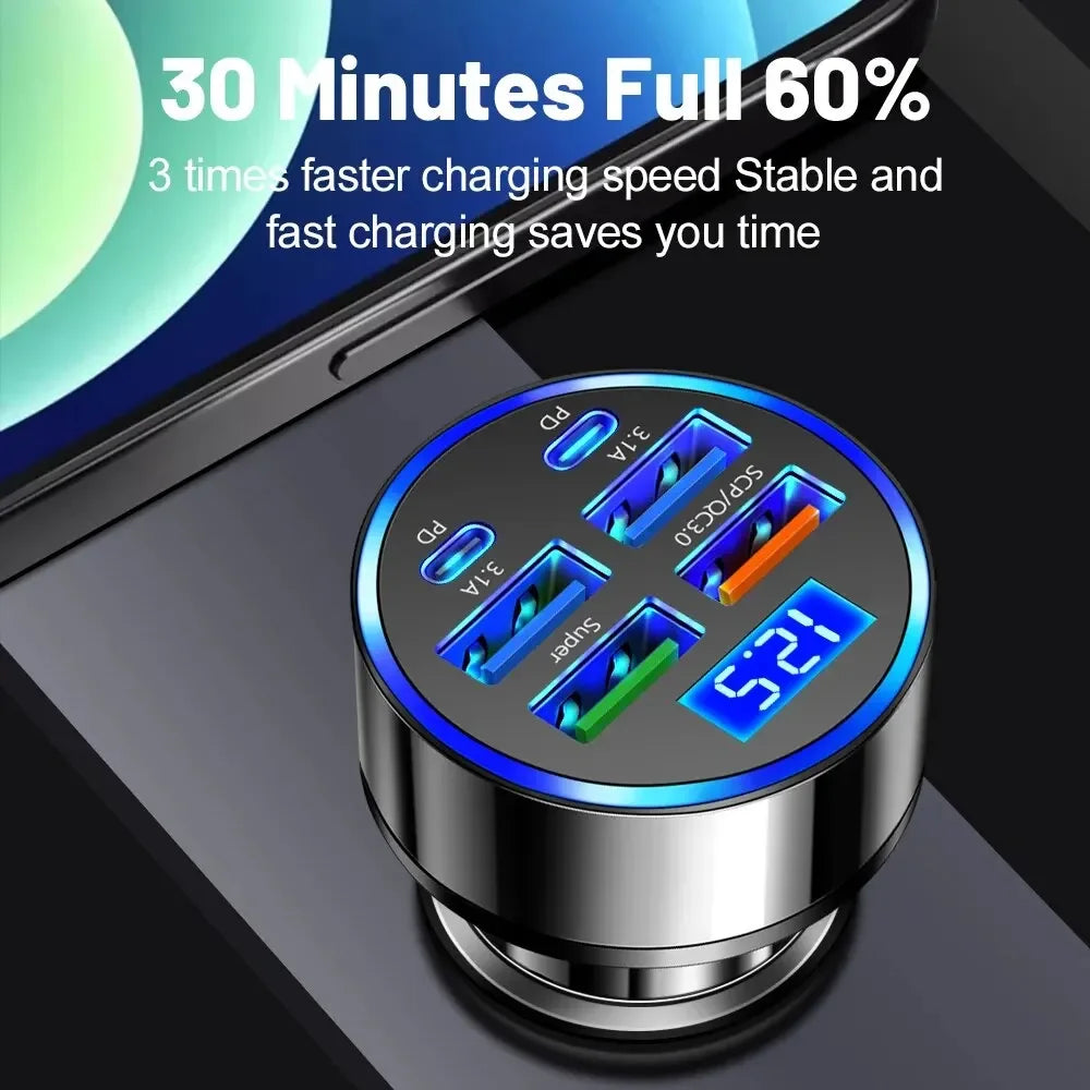 250W QC3.0 Car Charger Fast Charging for Families and Techies