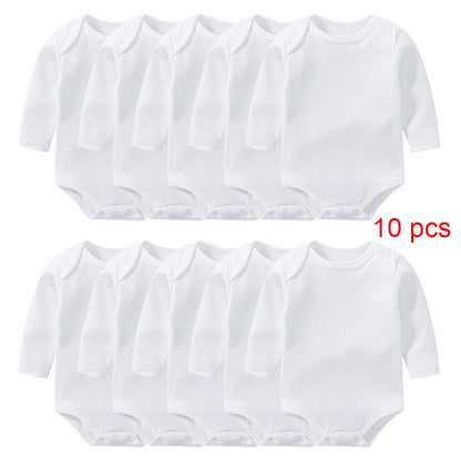 10 pcs Wholesale in Bulk Newborn Toddlers Baby Bodysuits Long Sleeved Body Jumper Romper Onesies Growings Jumpsuit Grows Bodies
