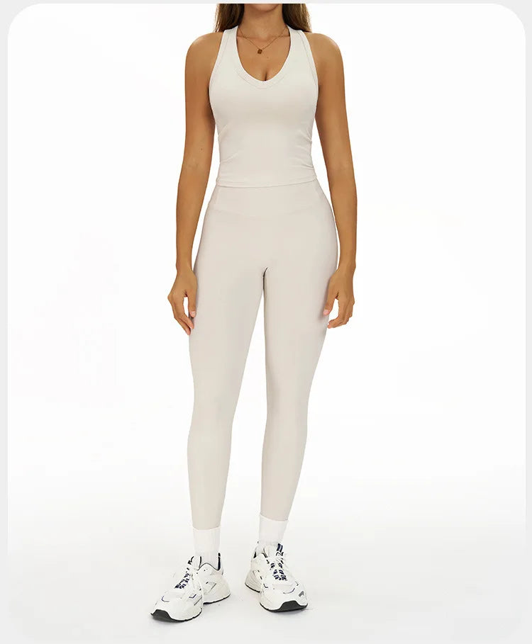 2 Pieces Women's Tracksuit Seamless Yoga Set Workout Outfit Sportswear Gym Clothing High Waist Leggings Fitness Bra Sports Suits