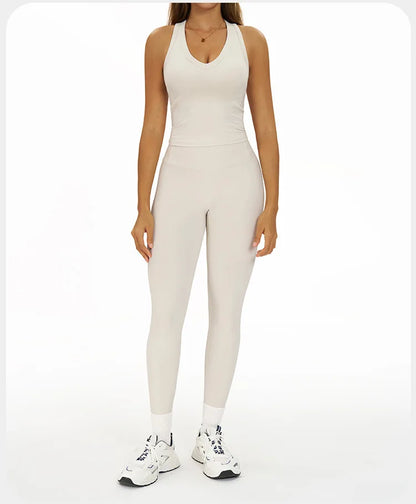 2 Pieces Women's Tracksuit Seamless Yoga Set Workout Outfit Sportswear Gym Clothing High Waist Leggings Fitness Bra Sports Suits