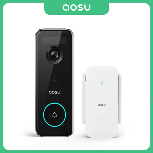 AOSU 5MP Ultra HD 2.4/5G WiFi Video Doorbell Outdoor Camera PIR Motion Detection 2-Way Audio Wireless Door Bell Support Alex